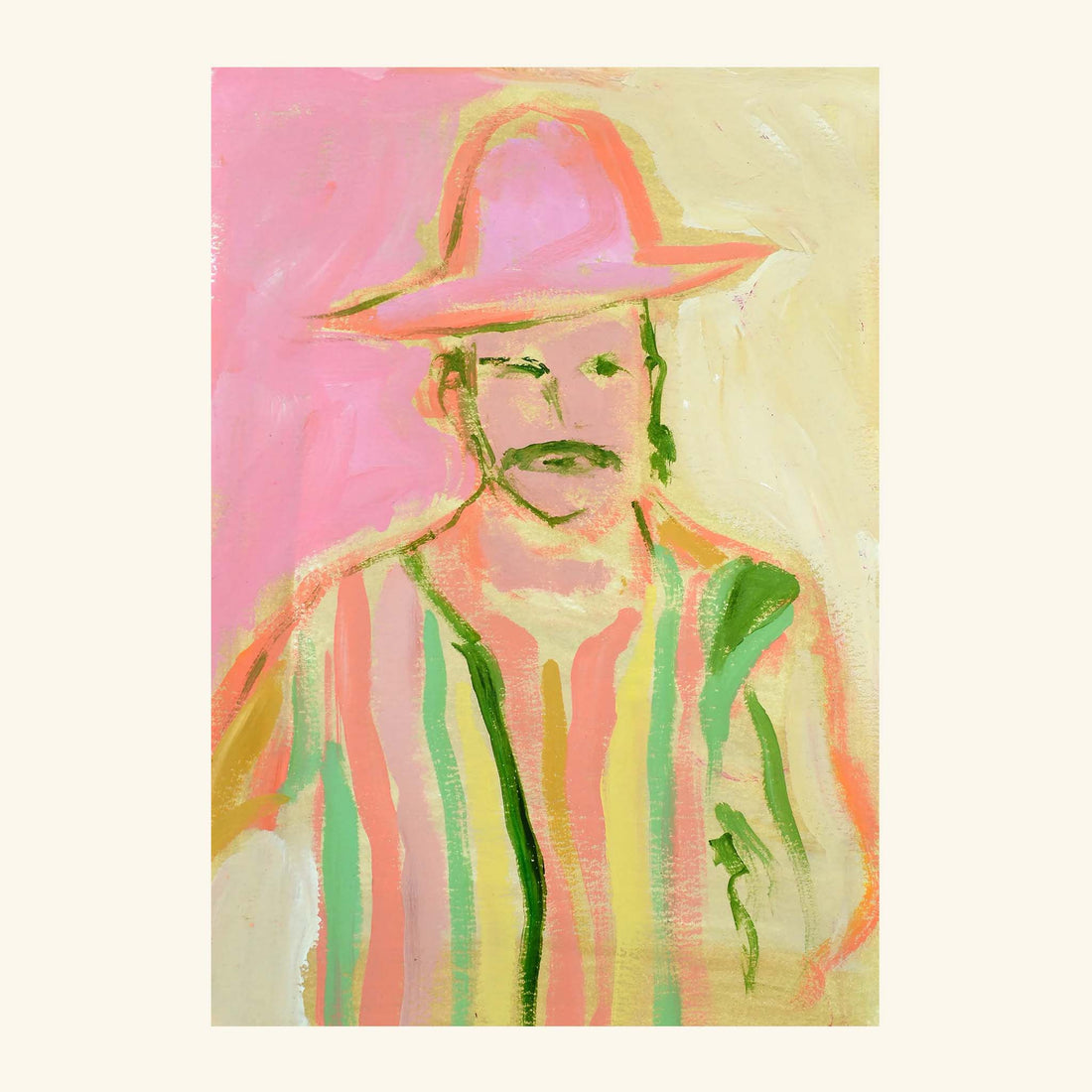 Pink Man Hat Print