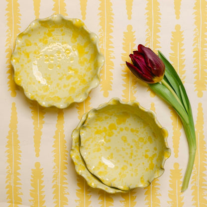 Shallow Scalloped Splatterware Bowl