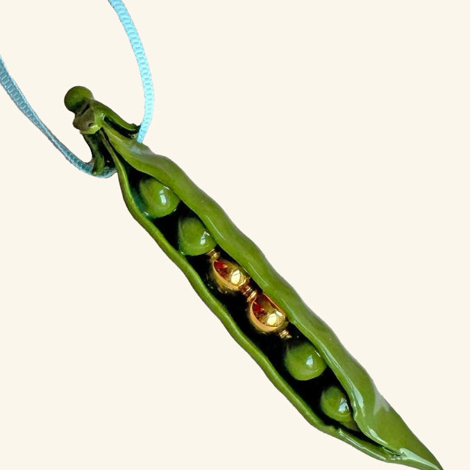 Two Gold Peas in a Pod Christmas Decoration