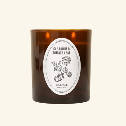 Botanical Candle - Geranium &amp; Tomato Leaf
