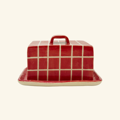 Yellow Grid Butter Dish