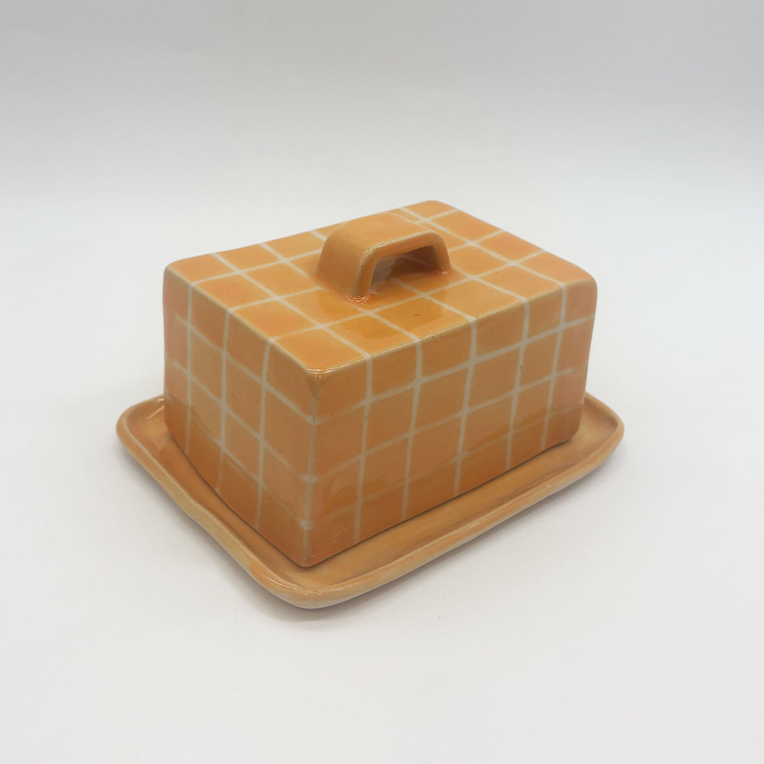 Yellow Grid Butter Dish