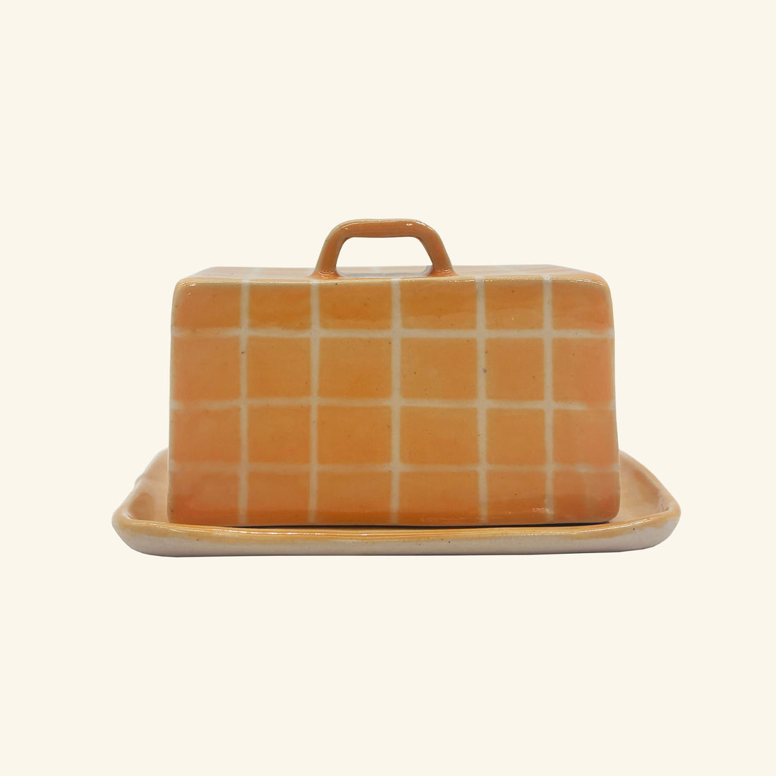 Yellow Grid Butter Dish