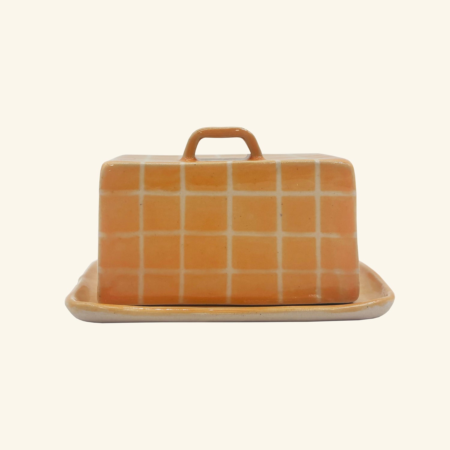 Yellow Grid Butter Dish