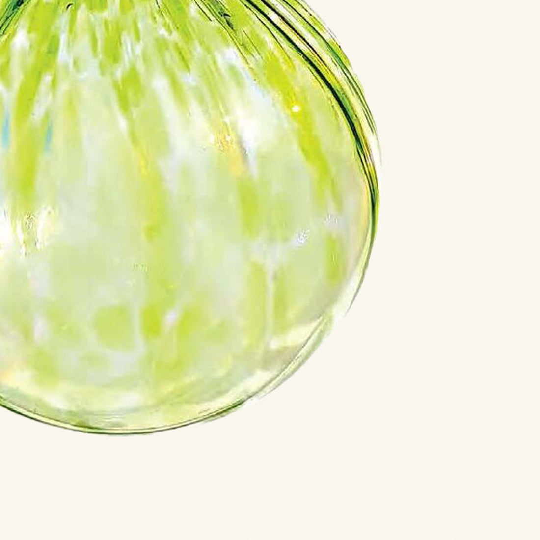 Lime Green Ribbed Bauble