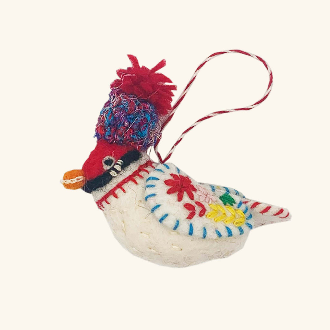 Wooly Hat Embroidered Bird