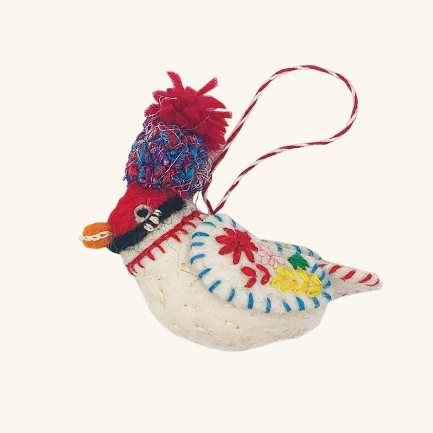 Wooly Hat Embroidered Bird