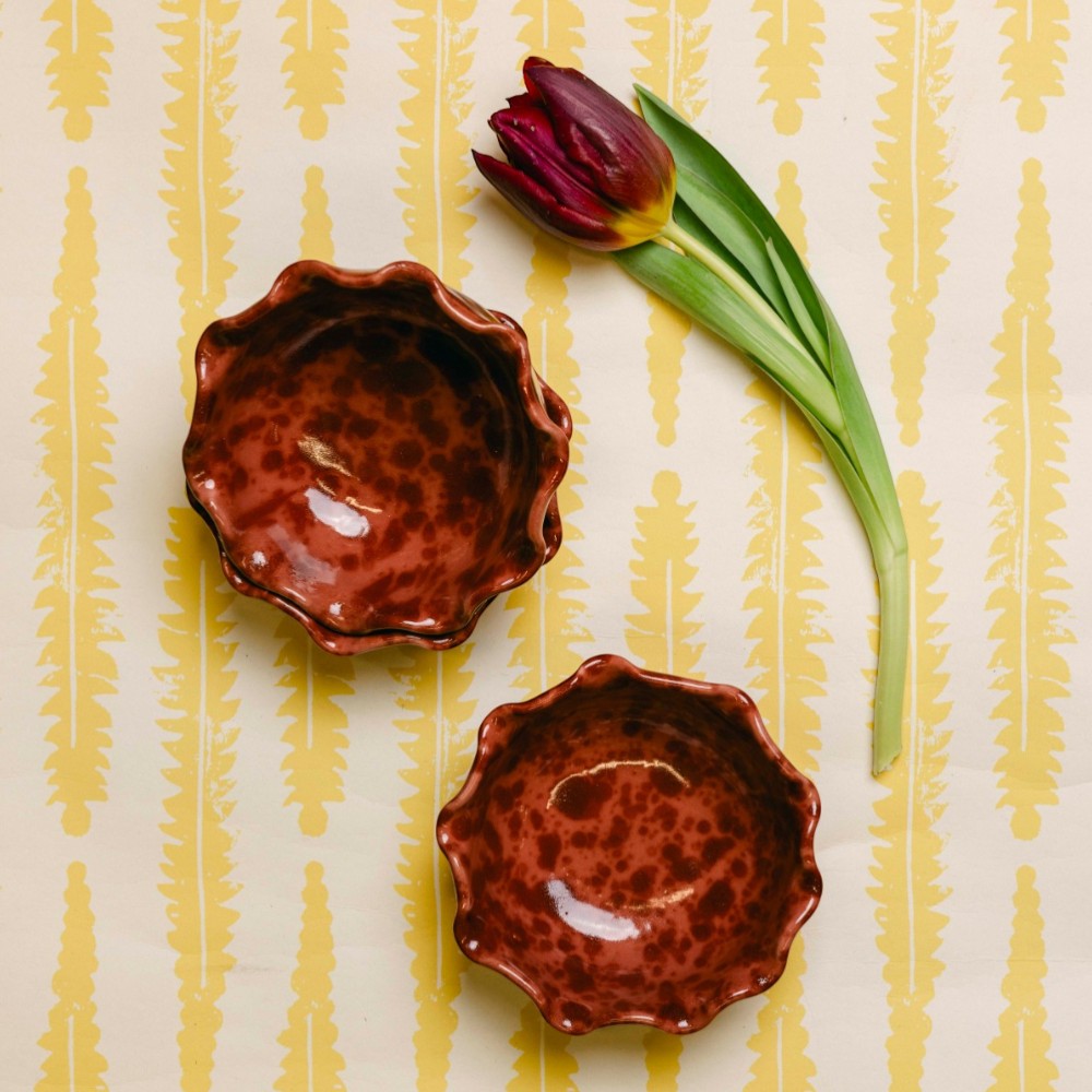 Small Scalloped Splatterware Bowl