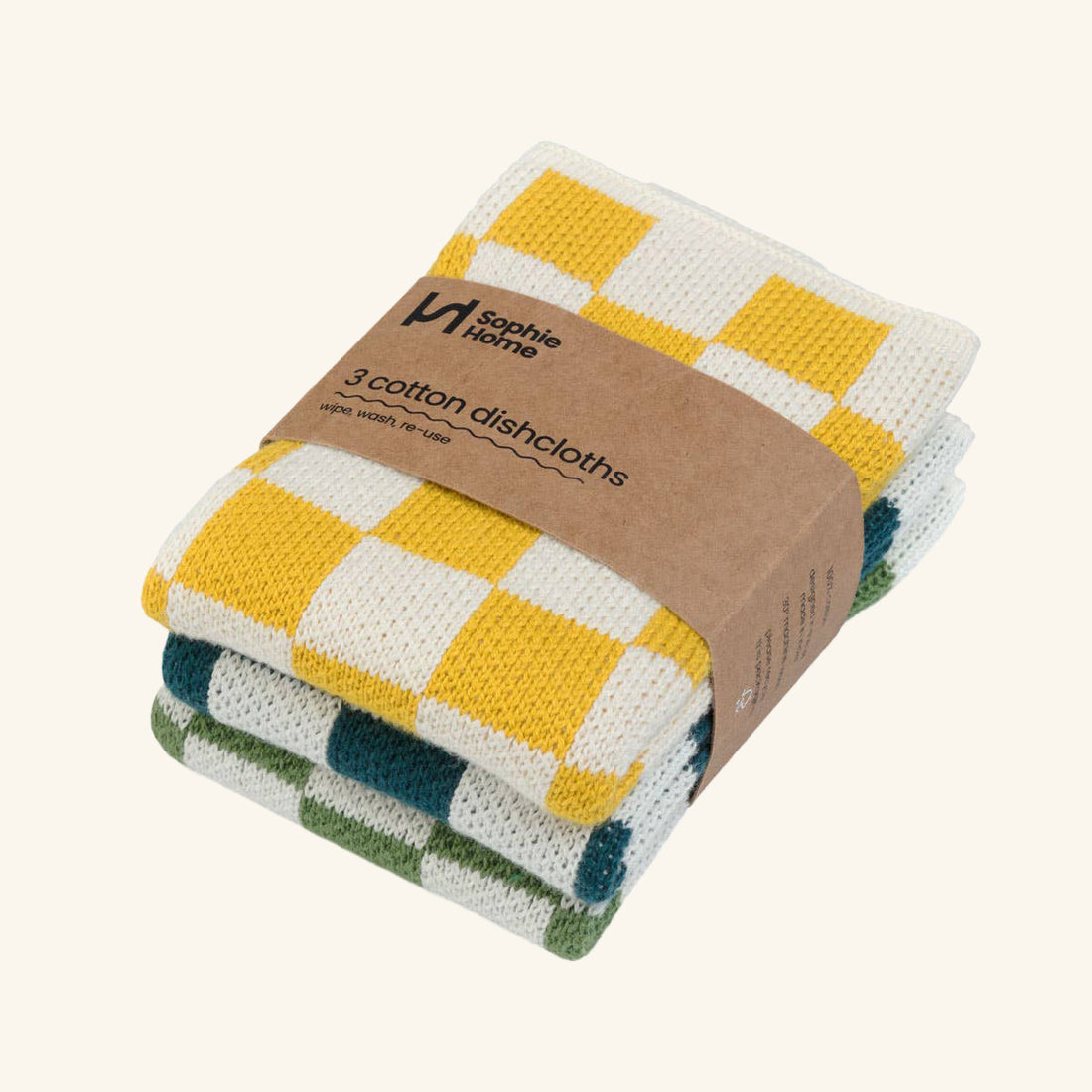 Reusable &amp; Eco-Friendly Cotton Knit Dishcloths: Check Citrus