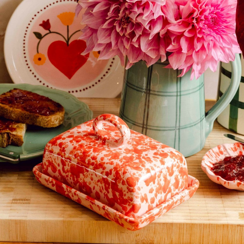 Splatterware Butter Dish