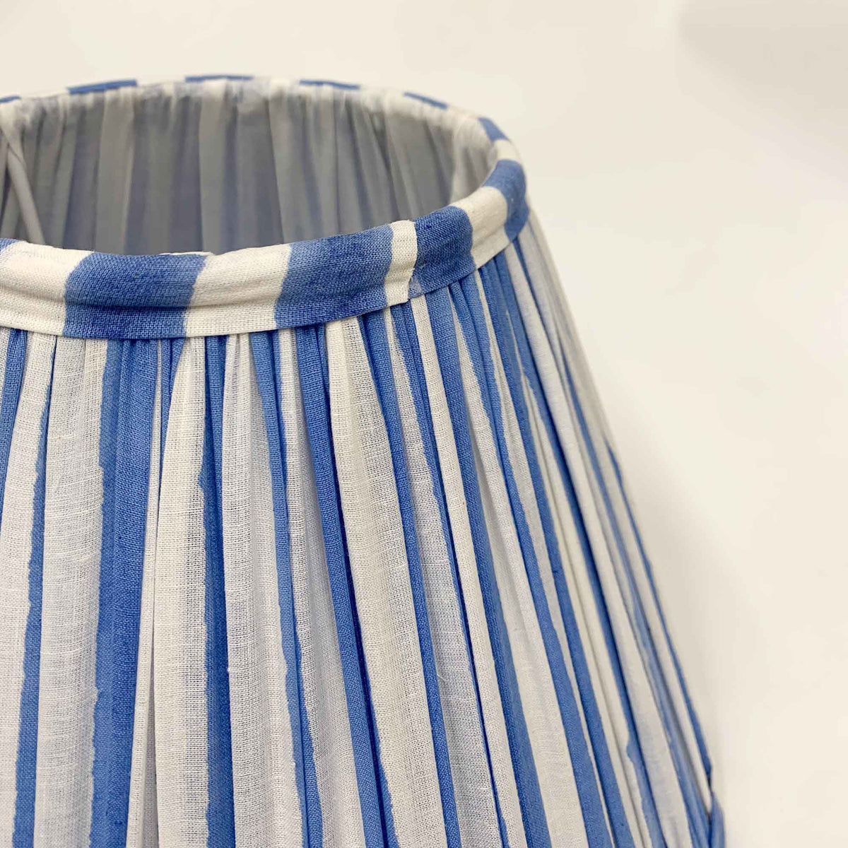 Gathered Lampshade Blue &amp; White