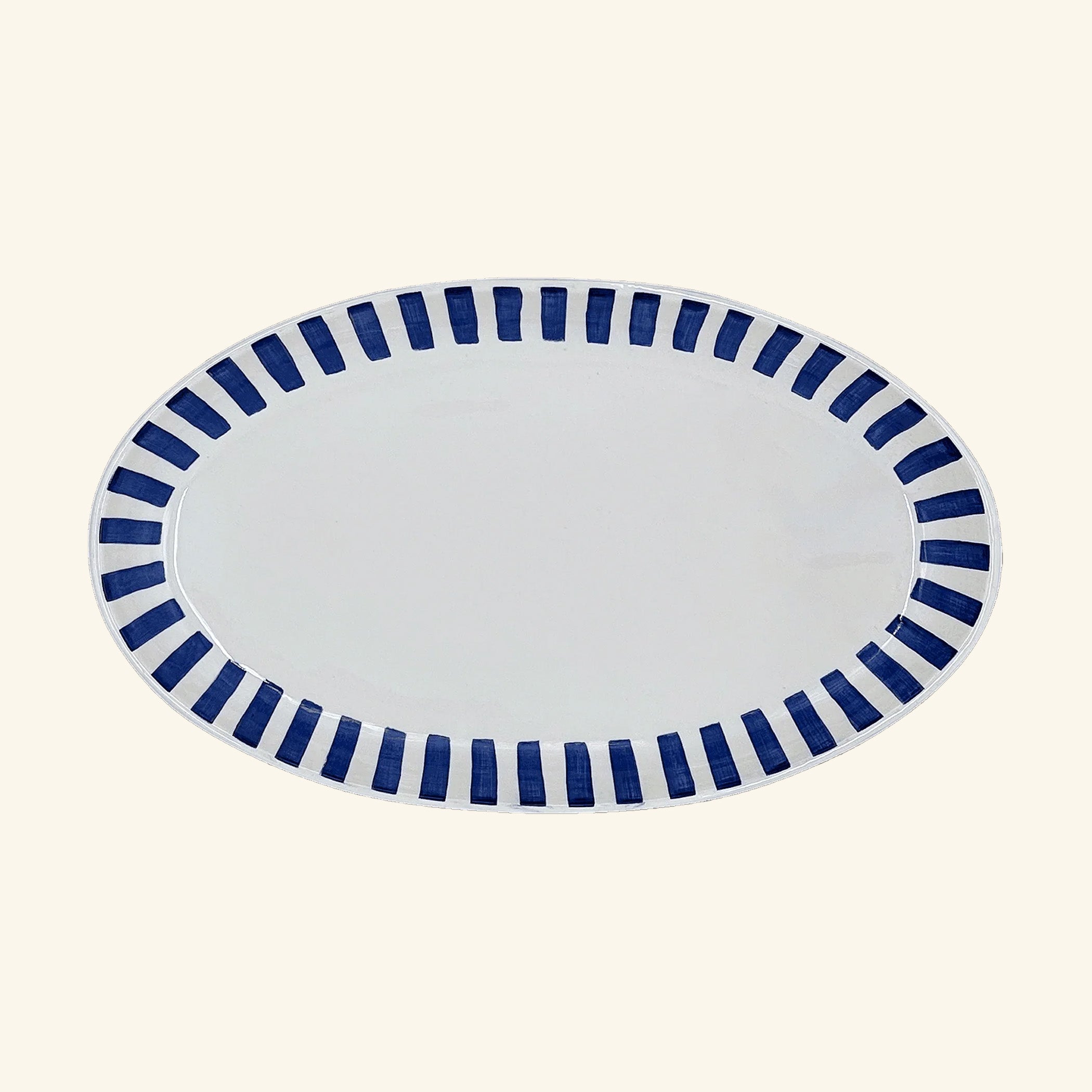 Large Stripes Oval Platter