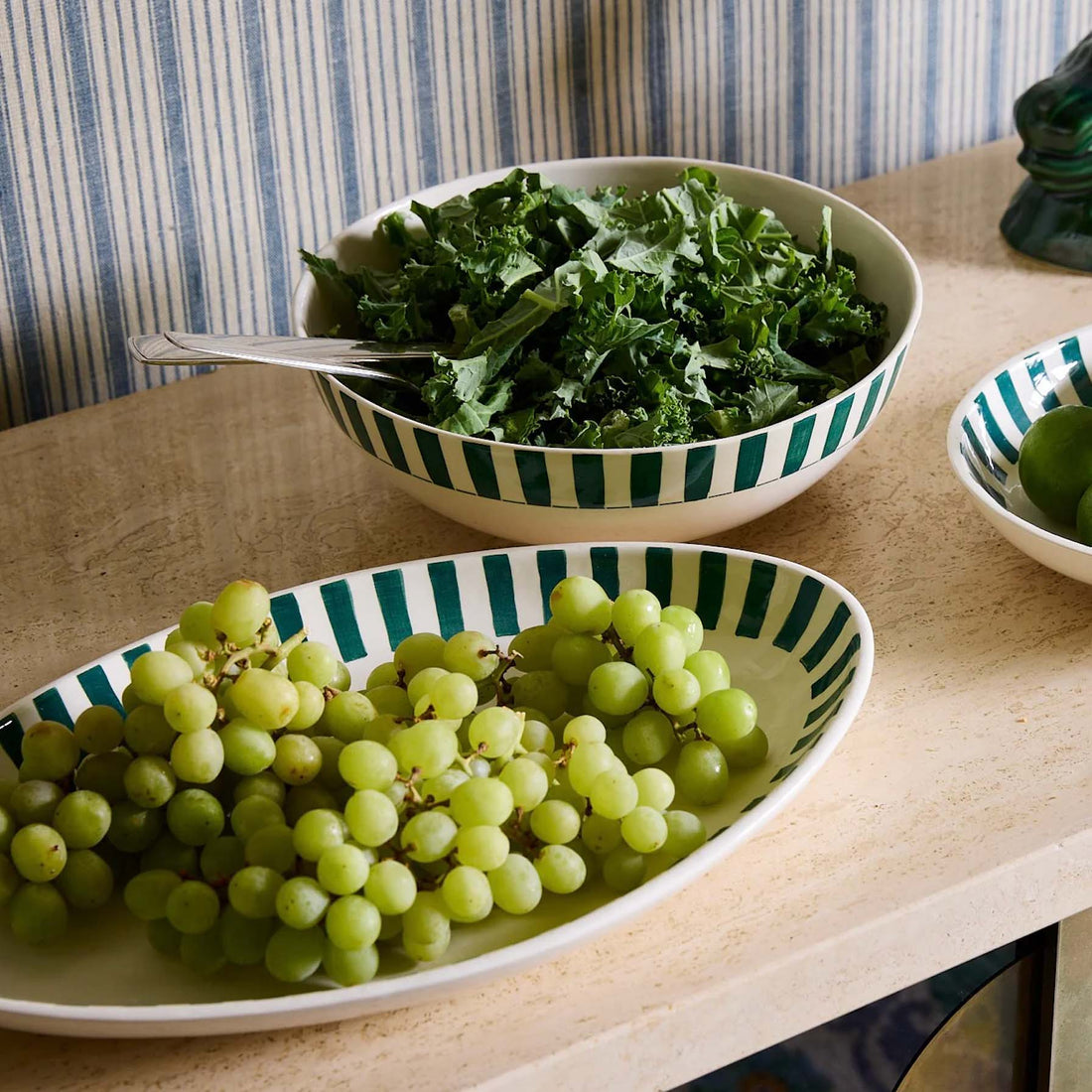 Large Stripes Oval Platter