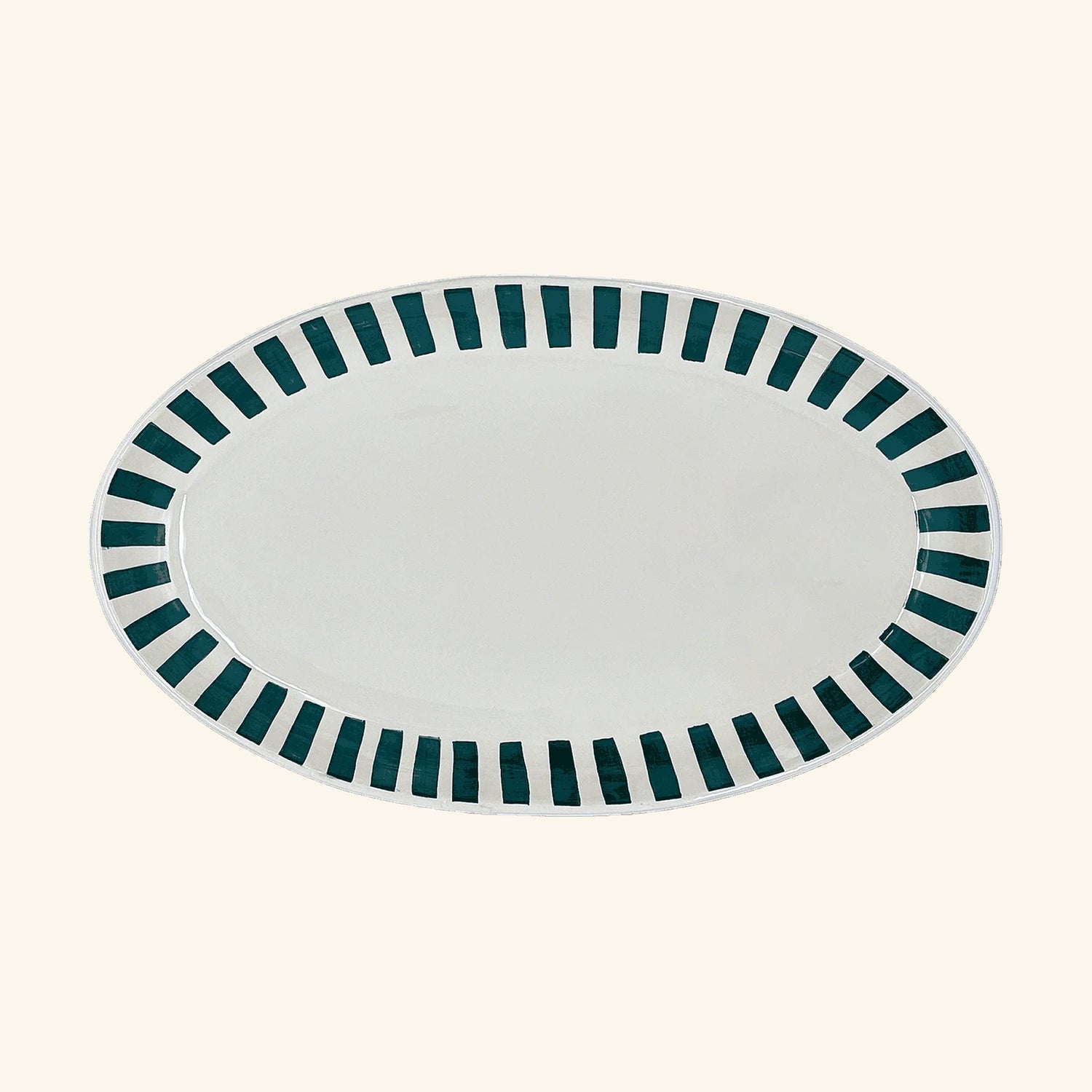Large Stripes Oval Platter
