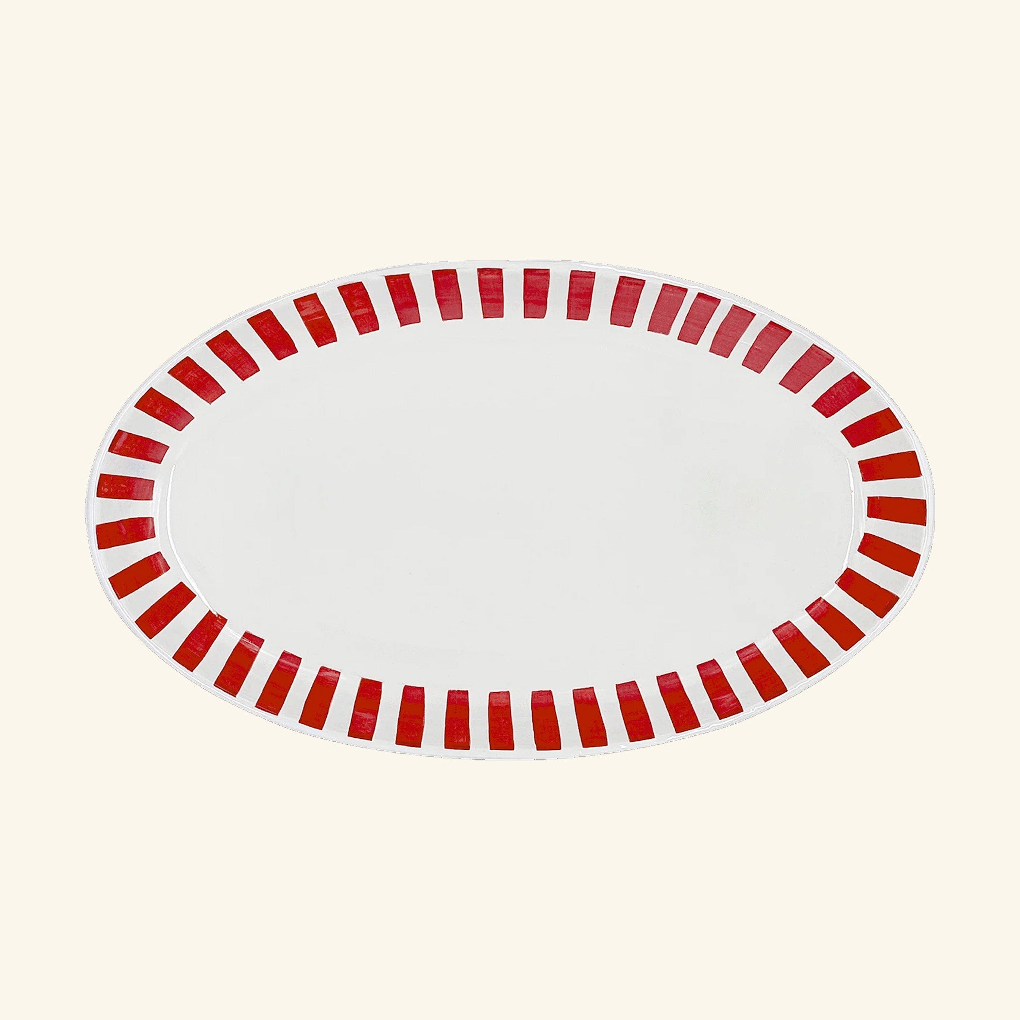 Large Stripes Oval Platter