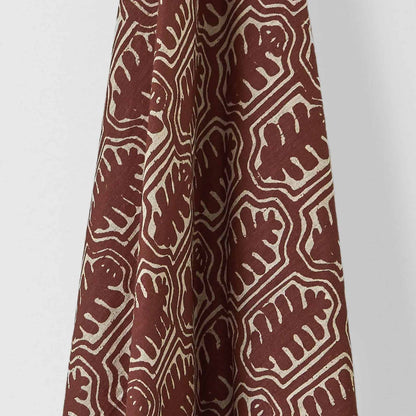 Inuit Dual Use Printed Linen Rust / Natural